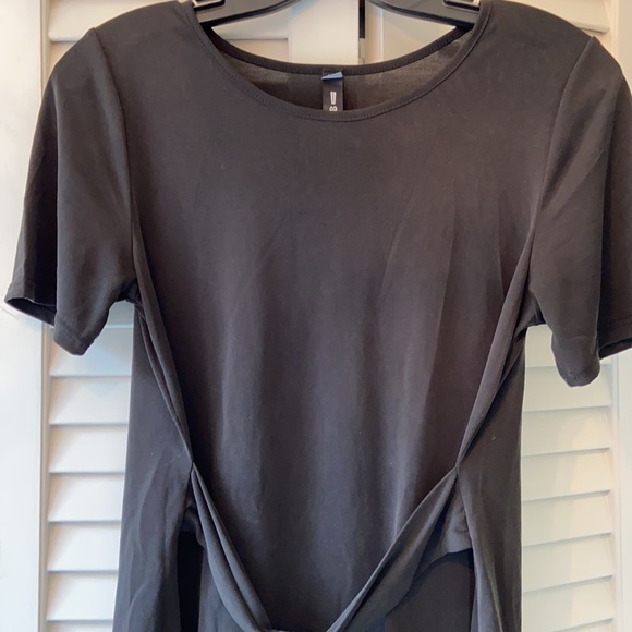 Design Lab Black TShirt With Tie - Picture 2 of 4